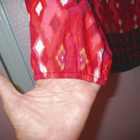 Vtg Scully Women's Top Size L Tunic Limited Edition iKat Balloon Sleeves Western - Picture 3 of 9